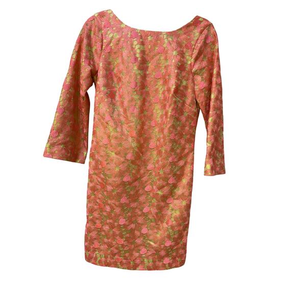 Lilly Pulitzer Mandy Hotty Pink Loopy Lilly Lace Metallic Tunic Dress Sz 6 - Picture 2 of 7